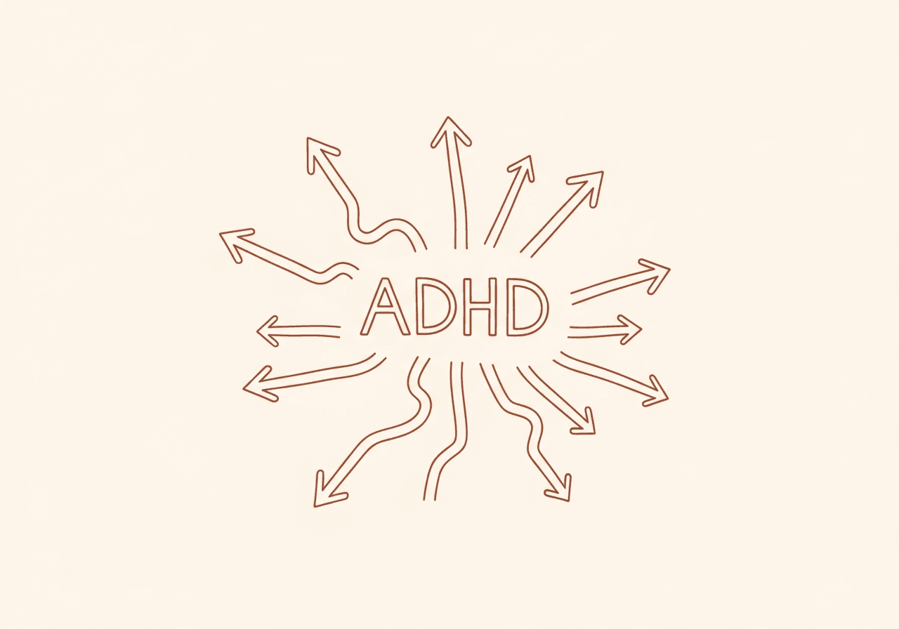 Abstract illustration representing ADHD and neurodivergent thinking