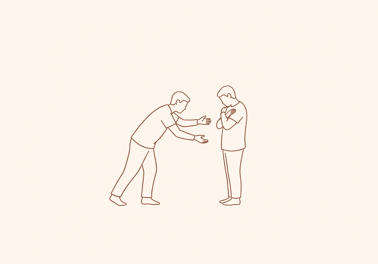 Line drawing representing one-sided relationships